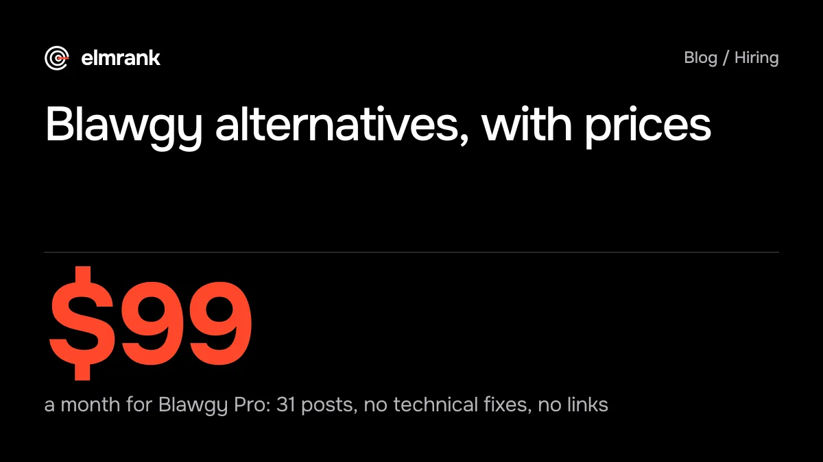 Blawgy alternatives, with prices: $99 a month for Blawgy Pro: 31 posts, no technical fixes, no links.